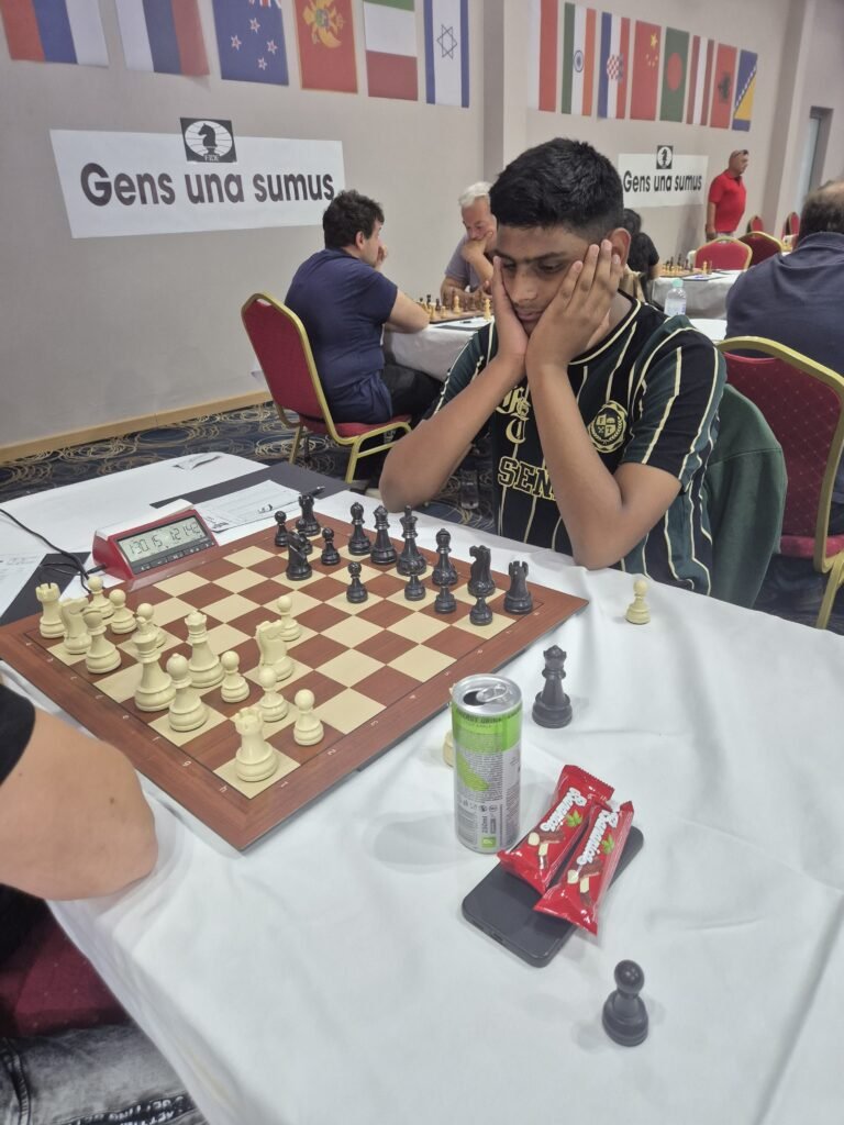 Angada H P playing at a FIDE rated tournament